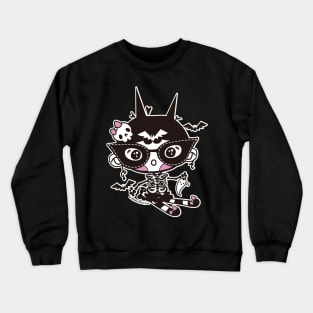 cute halloween whimsical cute girl illustration Crewneck Sweatshirt